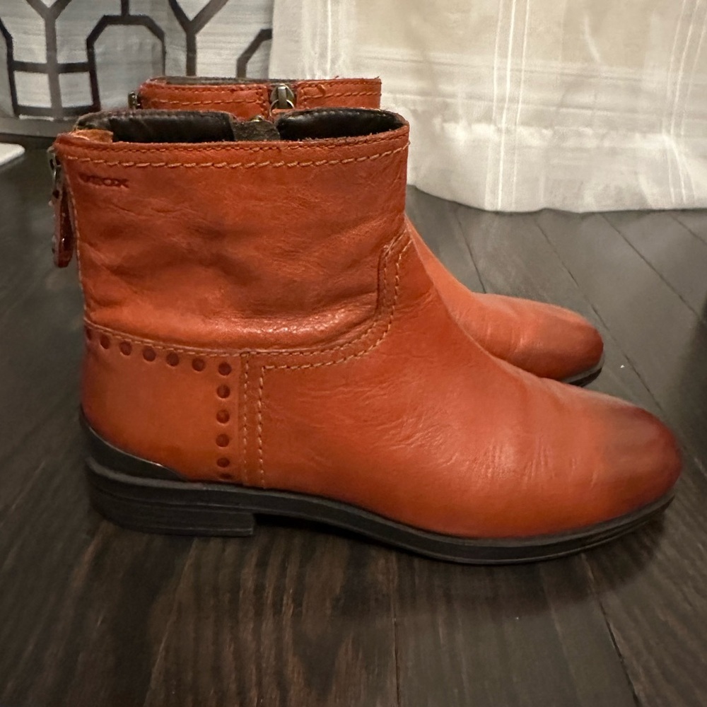 Geox Burnt Orange Leather Boots